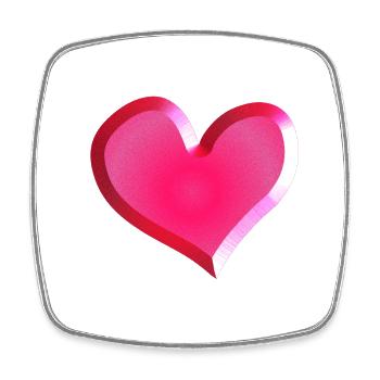 Pink Heart Symbol Glitter Pink - Square fridge magnet - white - Front