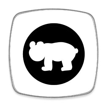 Circle Bear Animal Symbol - Square fridge magnet - white - Front