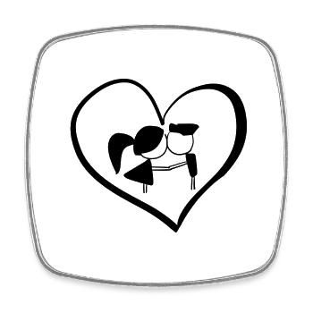 heart symbol lovers - Square fridge magnet - white - Front