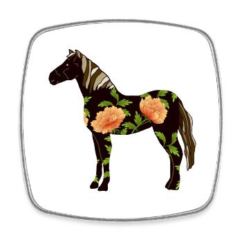 Pferd - Viereckiger Kühlschrankmagnet - Weiß - Vorne