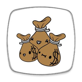 Money Bags Friends Team Crew - Square fridge magnet - white - Front