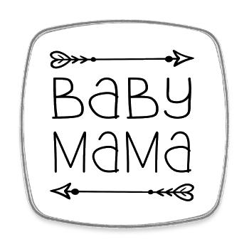 Baby mama - Magnet carré - blanc - Devant