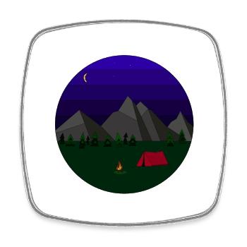 Camping - Square fridge magnet - white - Front