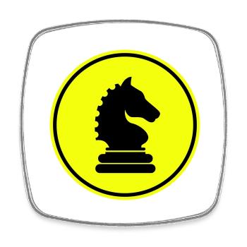 Horse chess piece - Square fridge magnet - white - Front