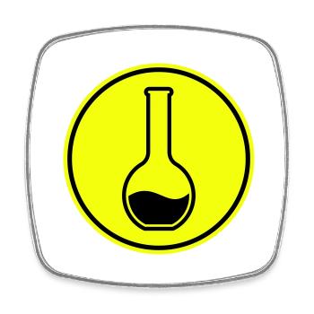 Test tube chemist - Square fridge magnet - white - Front