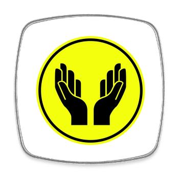 Hands icon icon - Square fridge magnet - white - Front