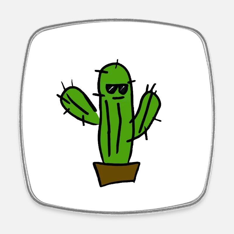 Cactus cool - Magnet carré - blanc