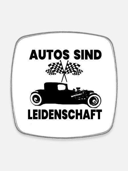 Auto - Viereckiger Kühlschrankmagnet - Weiß