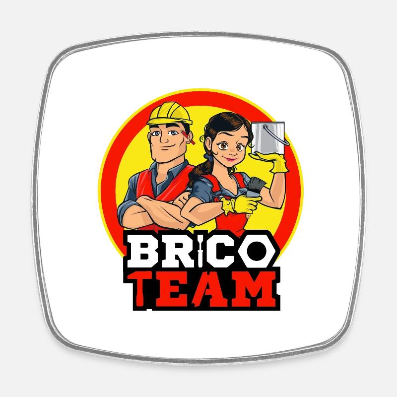 BRICO TEAM - Magnet carré - blanc