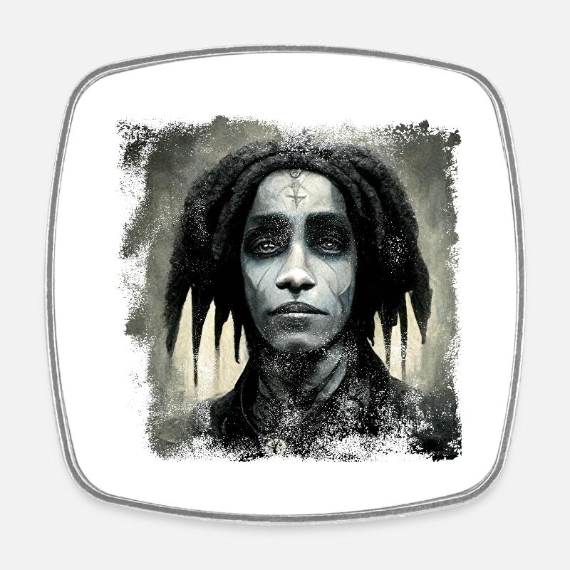 Gothic Rasta - Viereckiger Kühlschrankmagnet - Weiß