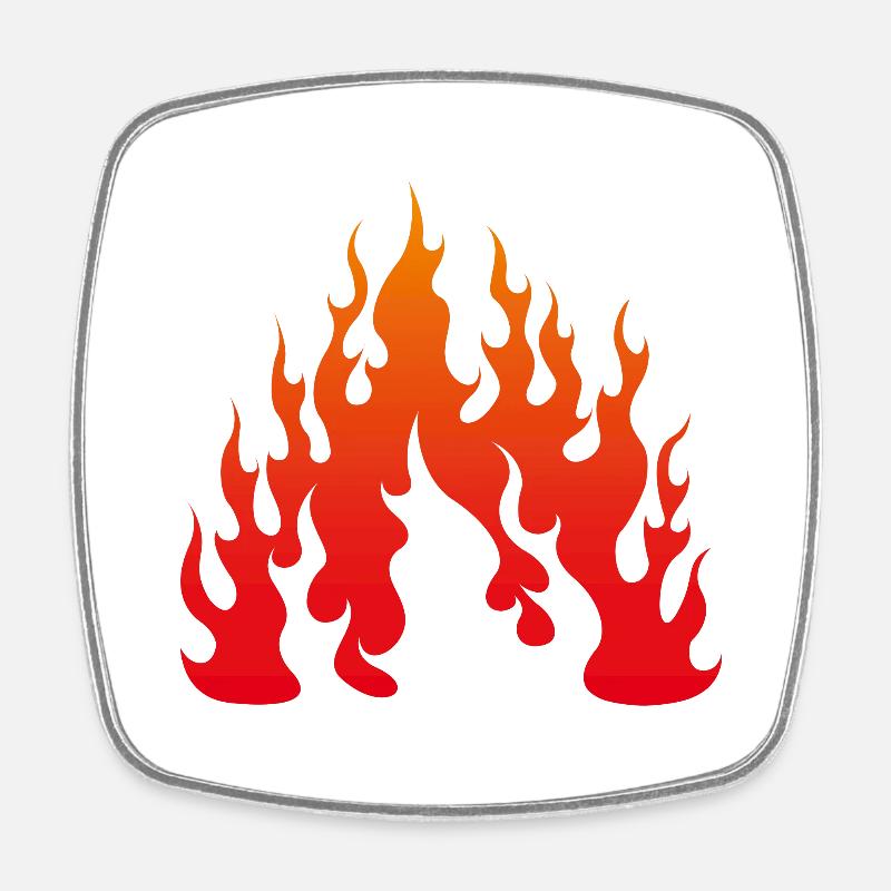 Flammenrot - Viereckiger Kühlschrankmagnet - Weiß