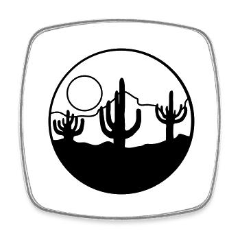 Nature Sun Desert Landscape - Square fridge magnet - white - Front