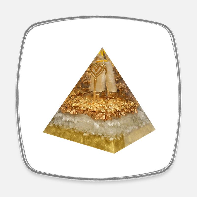Pyramide de la clé d’or - Magnet carré - blanc