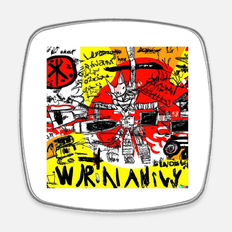 Warnanily - Square fridge magnet - white