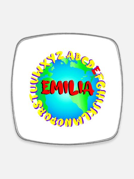 ABC EMILIA - Viereckiger Kühlschrankmagnet - Weiß