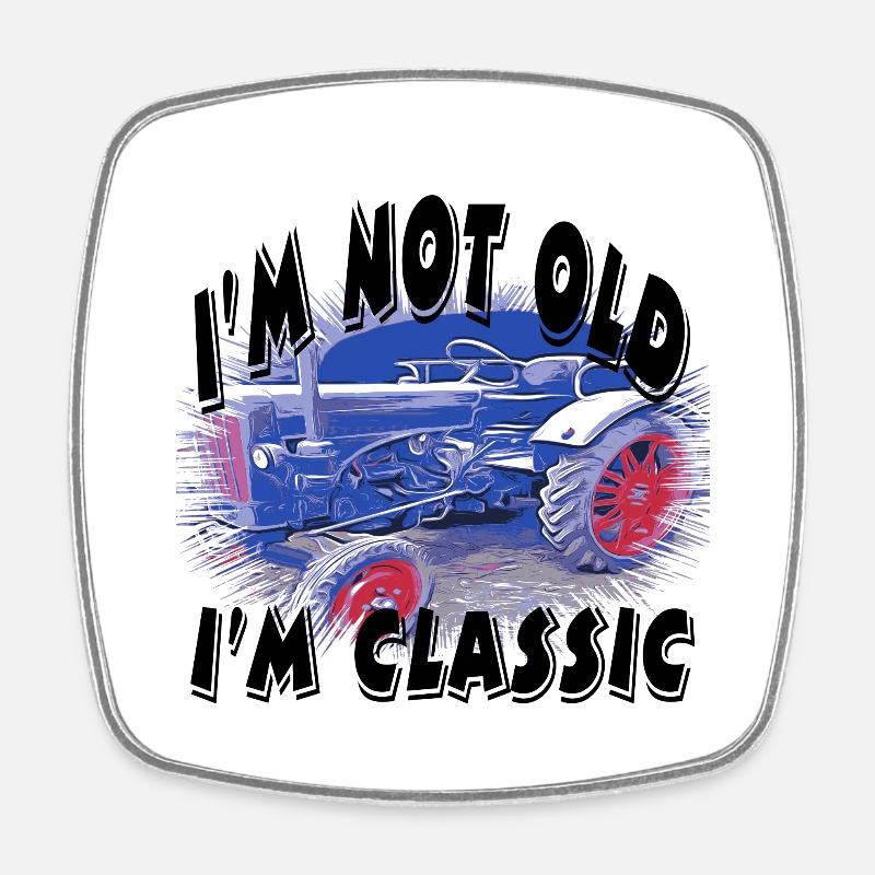 Tractor - Square fridge magnet - white