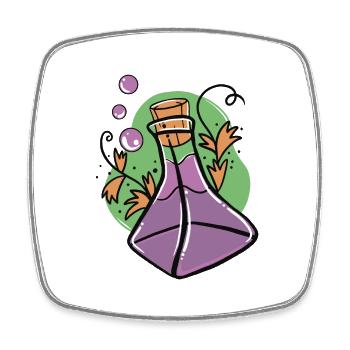 Ein Glas lila Gift mit Herbstlaub - Viereckiger Kühlschrankmagnet - Weiß - Vorne