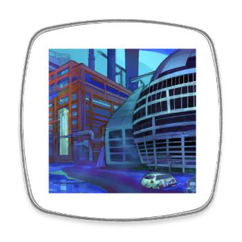 Design “Wolfsburg-1“ - Viereckiger Kühlschrankmagnet - Weiß - Vorne