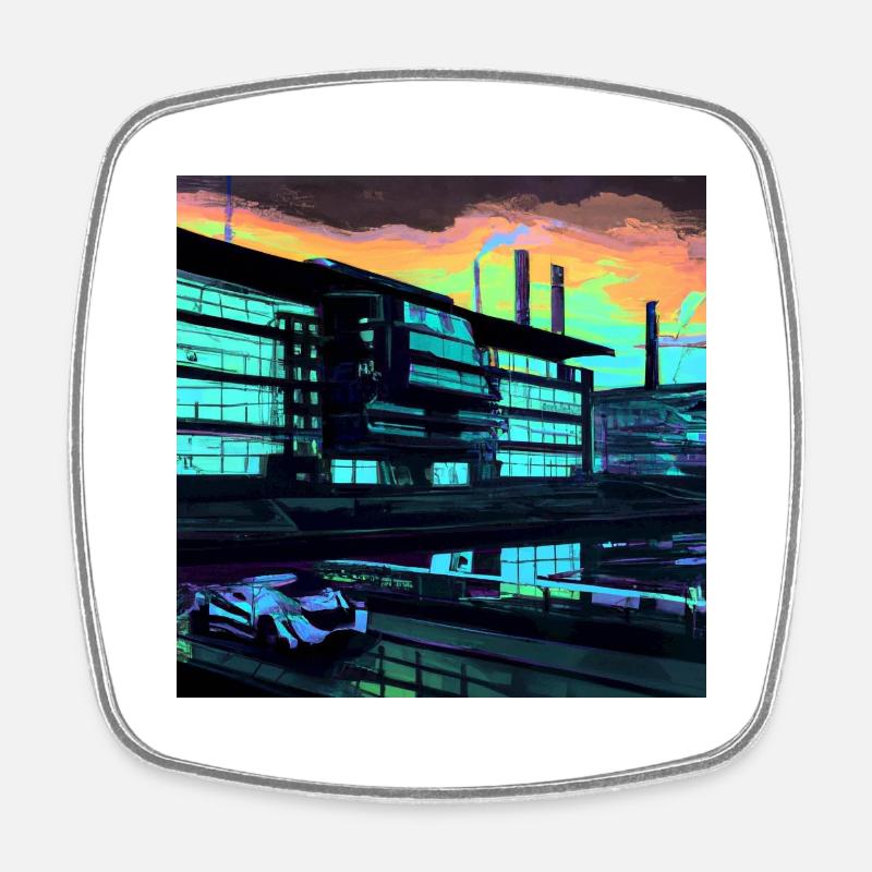 Stuttgart-2 theme - Square fridge magnet - white