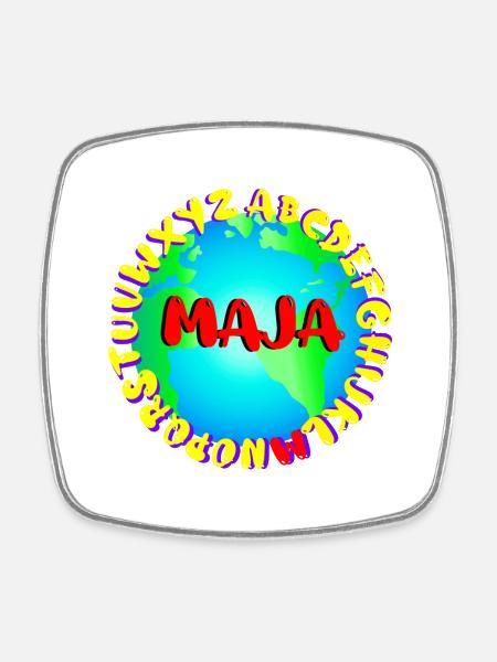 ABC MAJA - Viereckiger Kühlschrankmagnet - Weiß