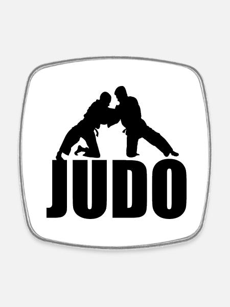 Judo - Viereckiger Kühlschrankmagnet - Weiß