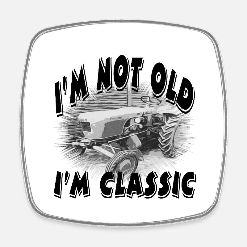 Tractor - Square fridge magnet - white