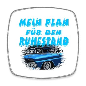 Auto - Viereckiger Kühlschrankmagnet - Weiß - Vorne