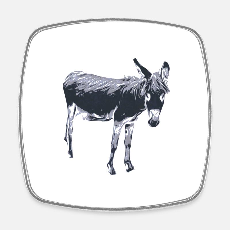 donkey - Square fridge magnet - white