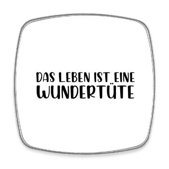 Das Leben ist eine Wundertüte - Viereckiger Kühlschrankmagnet - Weiß - Vorne