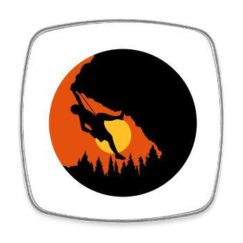 Sun Evening Climbing Silhouette - Square fridge magnet - white - Front