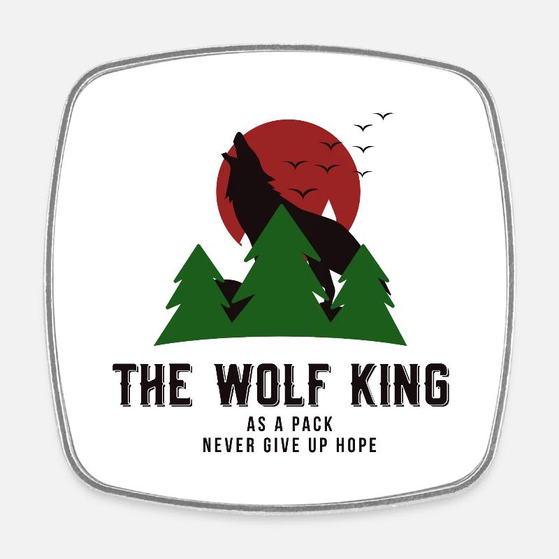 The wolf king mountain - Square fridge magnet - white