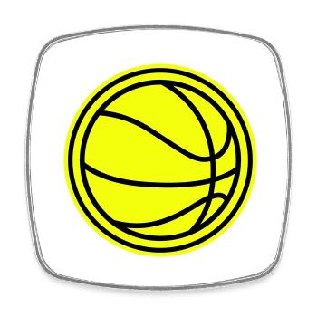 Basketball - Viereckiger Kühlschrankmagnet - Weiß - Vorne