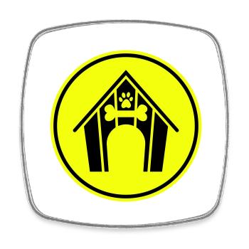 Hundehütte Hund - Viereckiger Kühlschrankmagnet - Weiß - Vorne