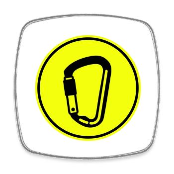 Climbing equipment carabiners - Square fridge magnet - white - Front