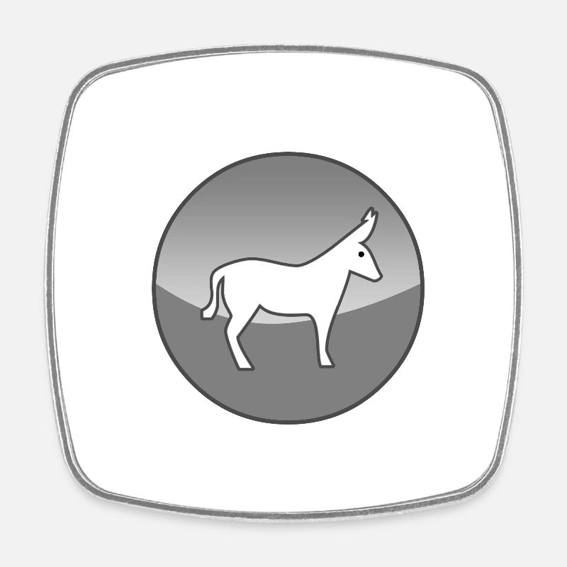 Âne - Magnet carré - blanc