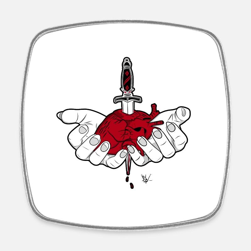 Heartache. - Square fridge magnet - white
