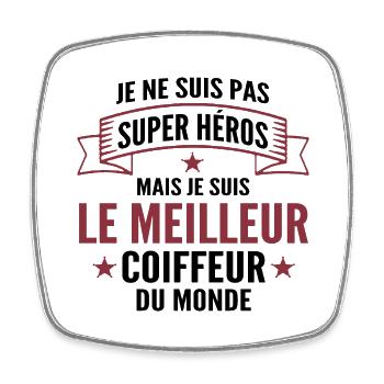 je suis le meilleur coiffeur du monde - Magnet carré - blanc - Devant