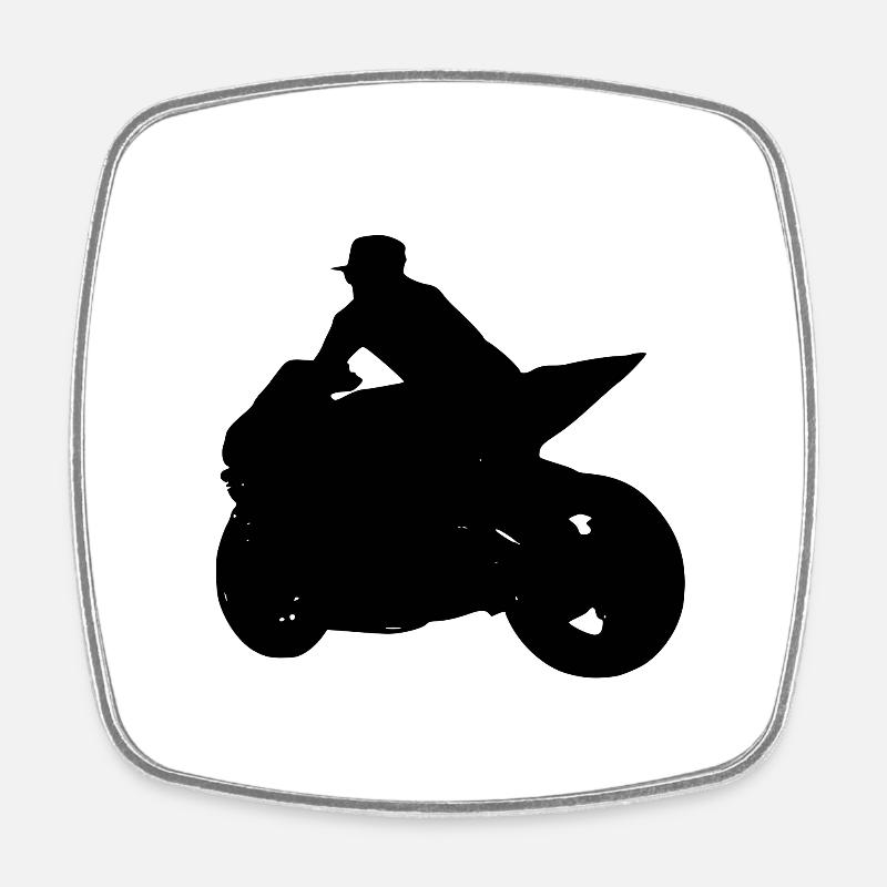 Motorcycle - Square fridge magnet - white