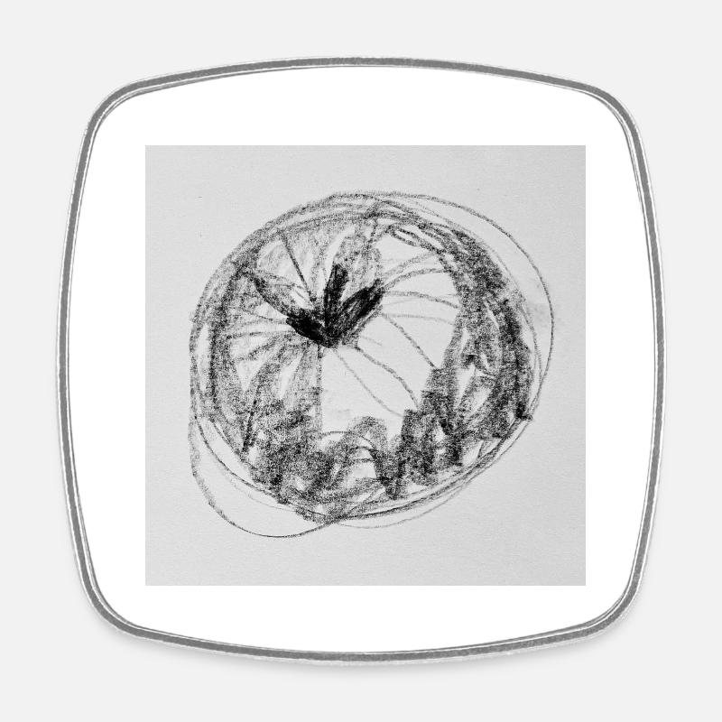 Apple - Square fridge magnet - white