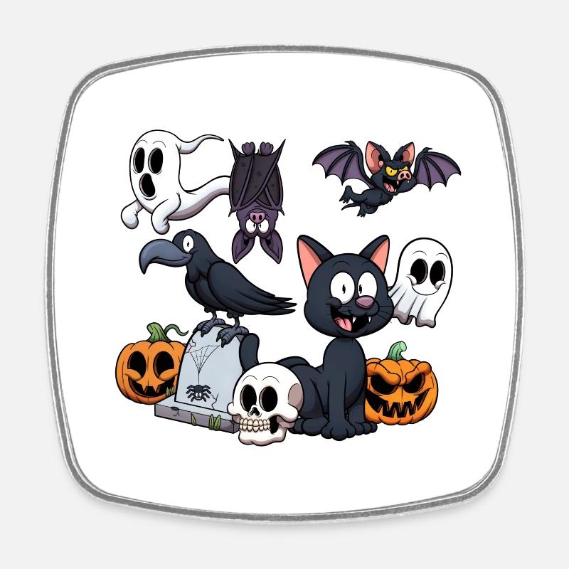 Halloween Characters - Square fridge magnet - white