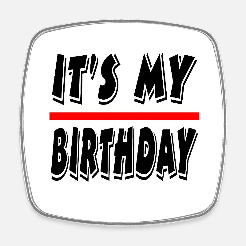 Birthday - Square fridge magnet - white