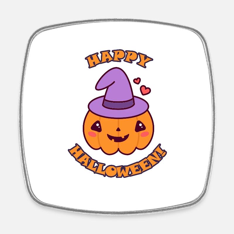 Cute Halloween Pumpkin - Square fridge magnet - white