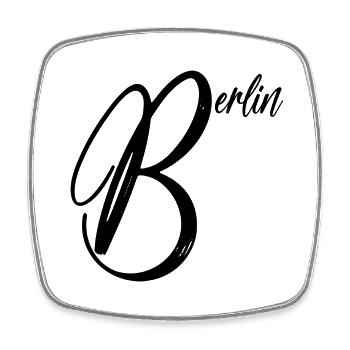 Berlin - Mudderstadt - Square fridge magnet - white - Front