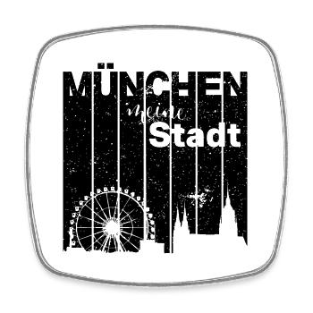 Munich - My City - Square fridge magnet - white - Front
