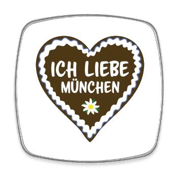 I love Munich - Square fridge magnet - white - Front