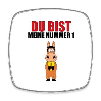 DU BIST MEINE NUMMER 1 - PFERD - PONY - REITEN - Viereckiger Kühlschrankmagnet - Weiß - Vorne