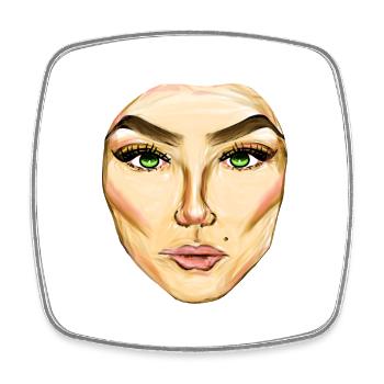 Symbole de visage humain - Magnet carré - blanc - Devant