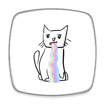Chat Animal De Compagnie Arc-en-ciel Doux - Magnet carré - blanc - Devant