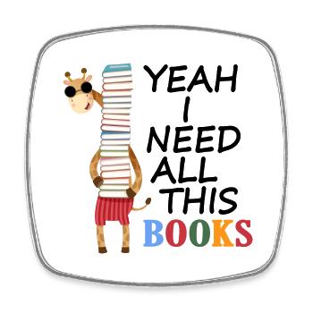 lesen lesestunde buch fibel roman ebook bibo - Viereckiger Kühlschrankmagnet - Weiß - Vorne
