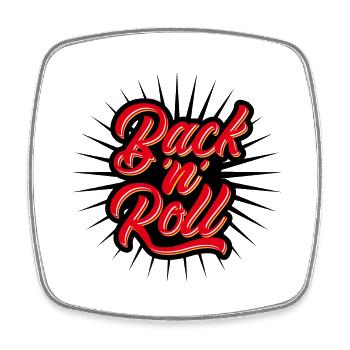Back n Roll - Baking, Baker - Square fridge magnet - white - Front